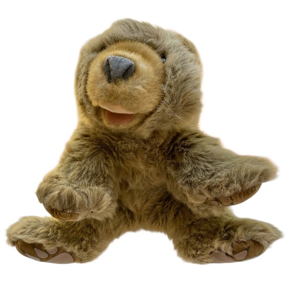 Grizzly Bear Hand Puppet Light Brown Folkmanis Puppets Plush Stuffed Animal - Picture 2 of 14